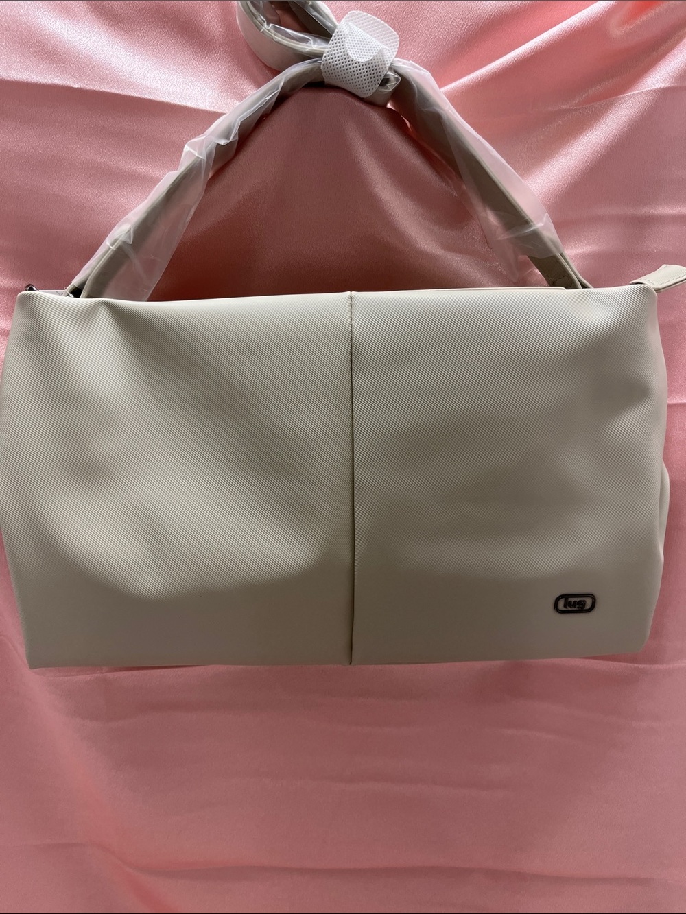 LUG - Half Plunge Satin Luxe VL Crossbody Bag in Pebble
